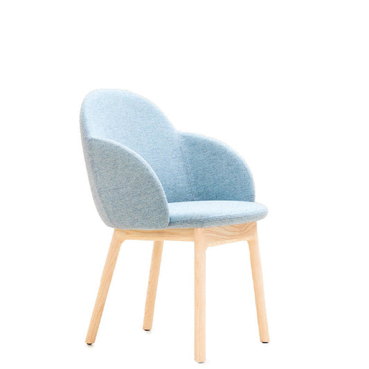 Fauteuil Iola avec base en bois