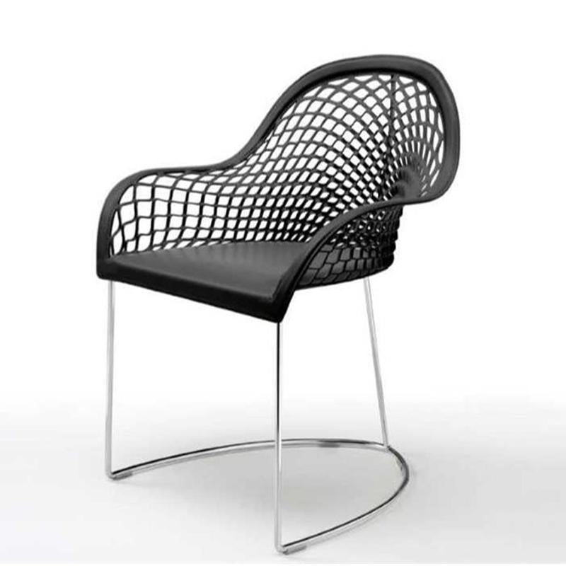 Fauteuil Guapa en cuir chromé/noir