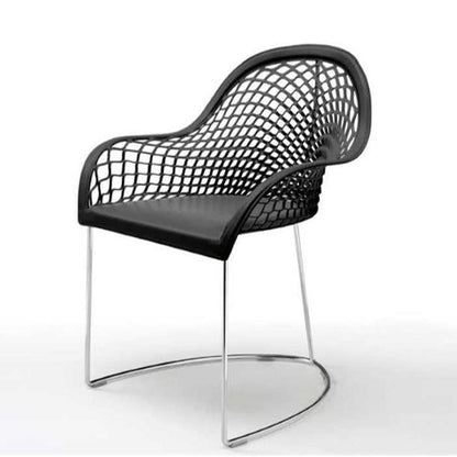 Fauteuil Guapa en cuir chromé/noir