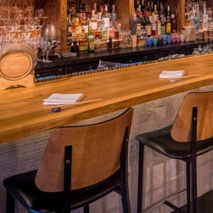 Tabouret de bar Joe en similicuir graphite et noir Secret