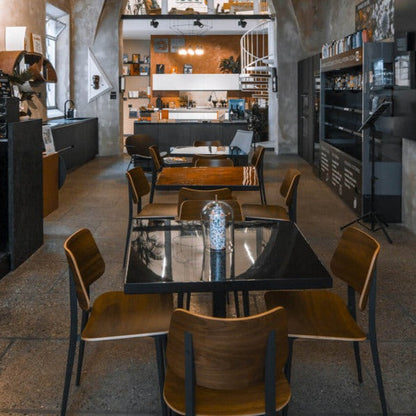 Chaise Joe en graphite/noyer flammé