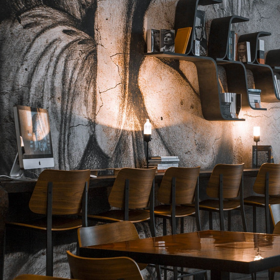 Tabouret de bar Joe en graphite/noyer flammé