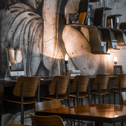 Tabouret de bar Joe en graphite/noyer flammé