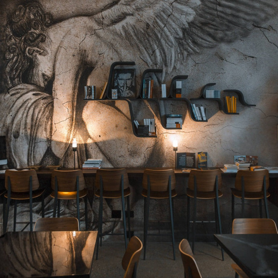 Tabouret de bar Joe en graphite/noyer flammé