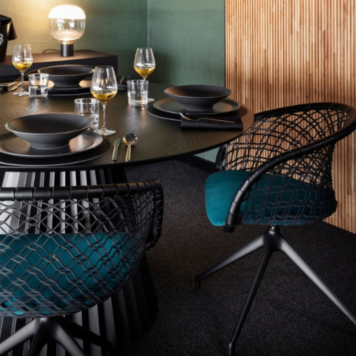 Fauteuil pivotant P47 P GX TS-CU avec base à tréteaux en acier