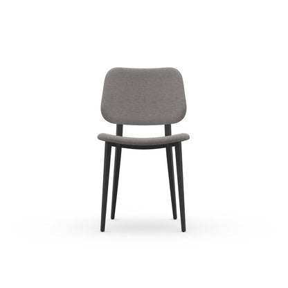 Chaise d'appoint Joe en noyer flammé et laine Fenix ​​grise