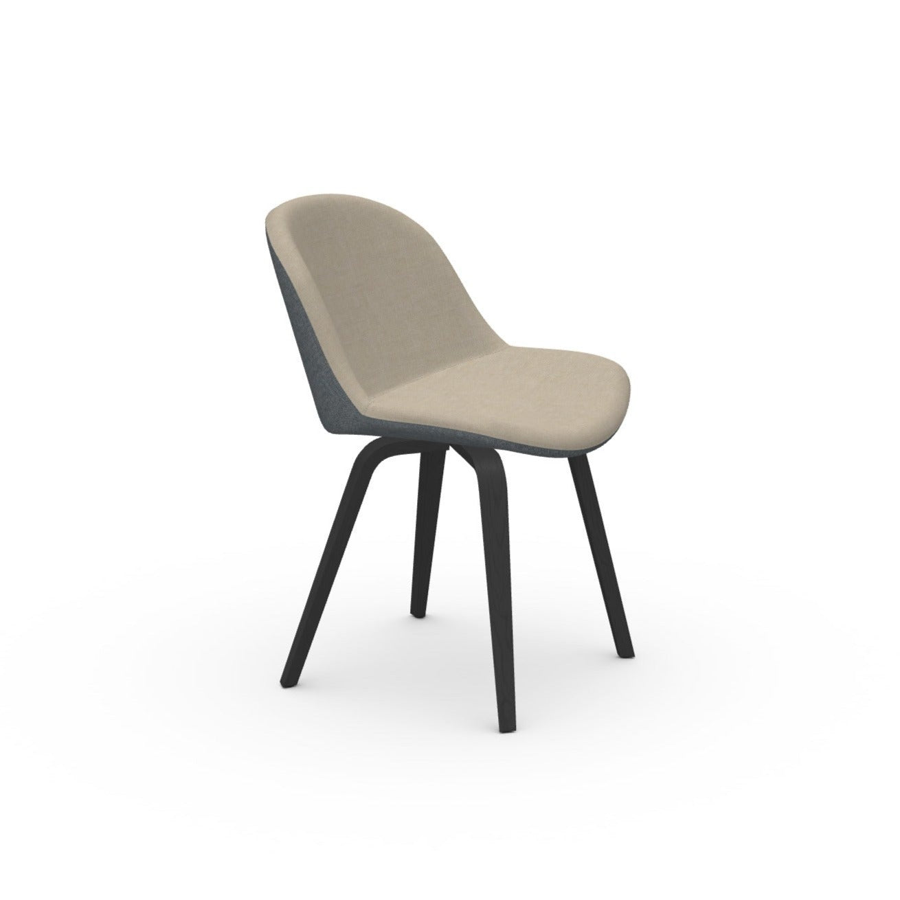 Chaise d'appoint Sonny SL TS N avec base en bois