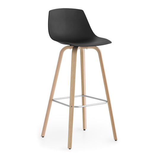 Tabouret de bar Miunn avec base en bois