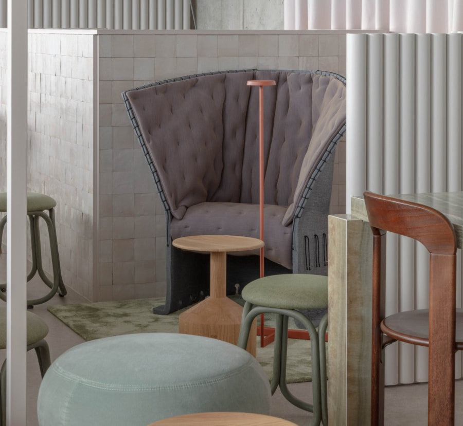 Tabouret et table d'appoint Pezzo