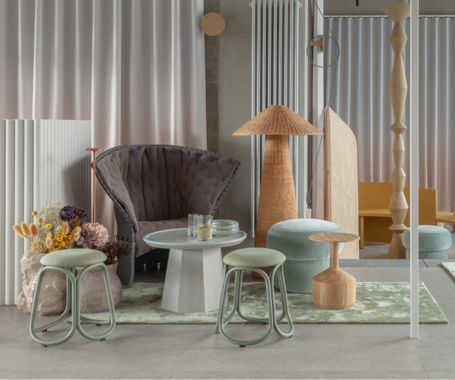 Tabouret et table d'appoint Pezzo