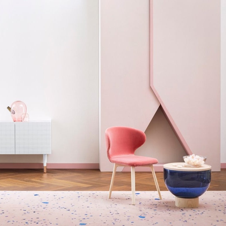 Chaise de salle à manger Mula avec base en bois