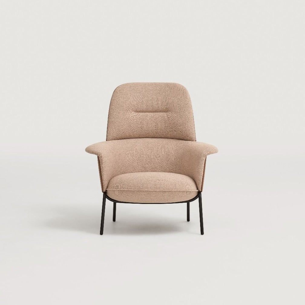 Chaise longue rembourrée Ulis avec base en métal