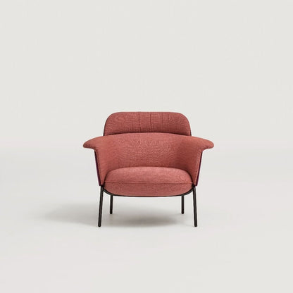 Chaise longue rembourrée Ulis avec base en métal