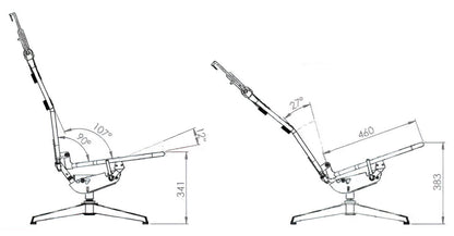 Fauteuil inclinable Palma avec repose-pieds et coussin de tête