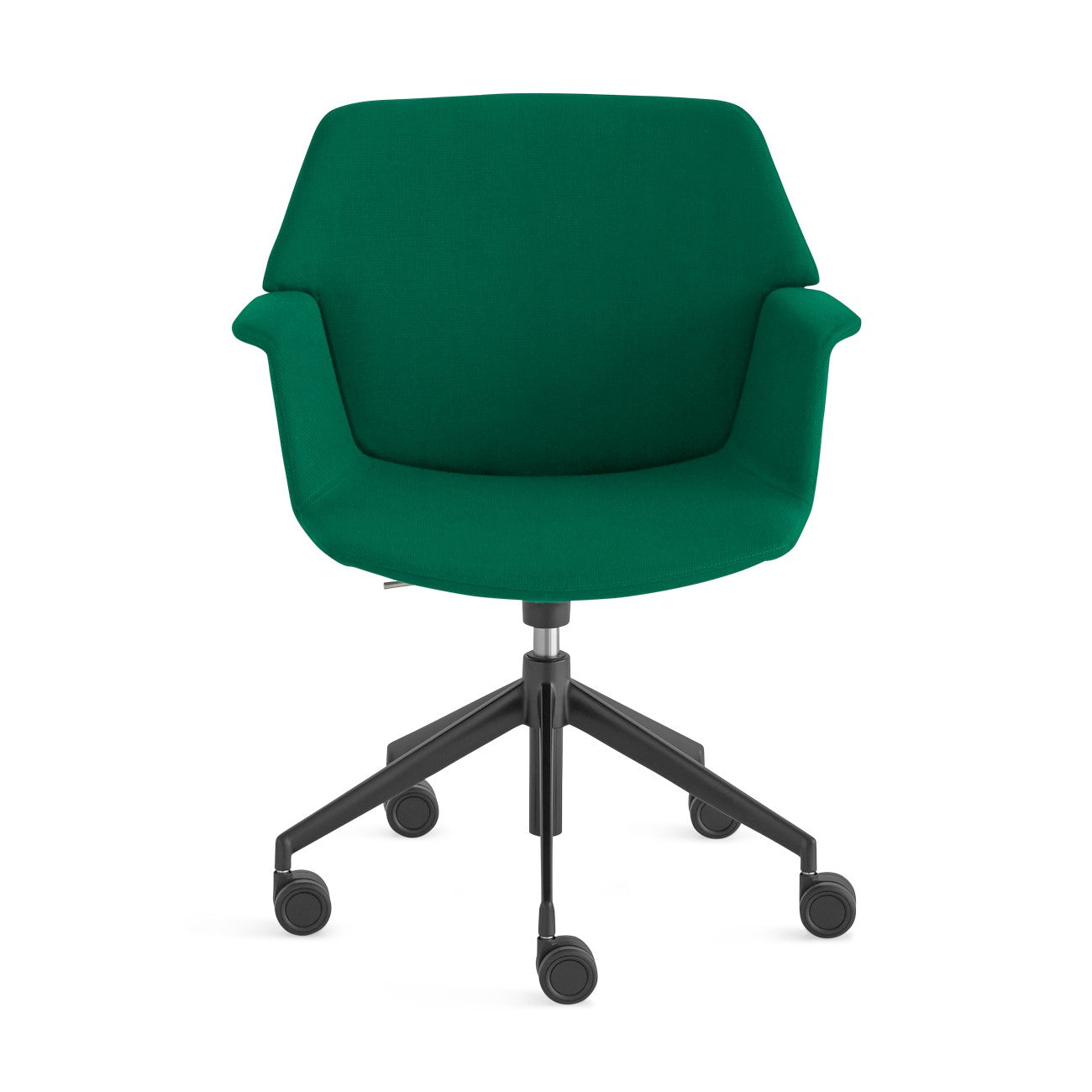 Chaise de bureau à dossier bas Uno avec base pyramidale à 5 branches 