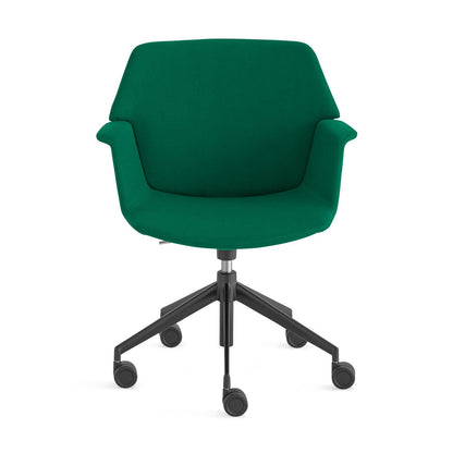 Chaise de bureau à dossier bas Uno avec base pyramidale à 5 branches 