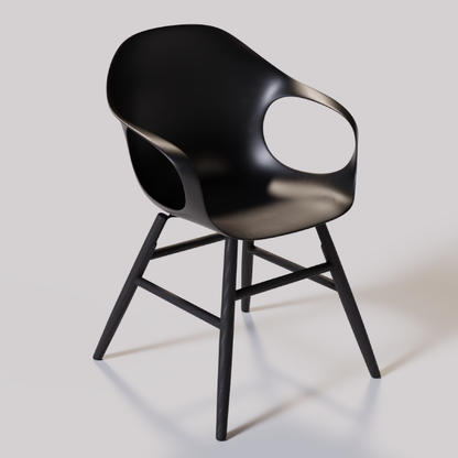 Chaise éléphant avec base en bois